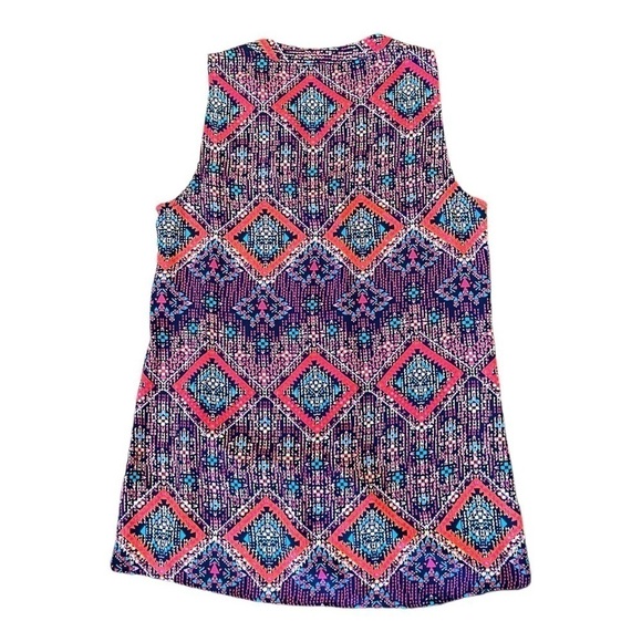 MAURICES, WOMENS AZTEC, MULTICOLOR DESIGN TOP. TIE FRONT WITH LONGER BACK.SIZE M - Picture 2 of 10